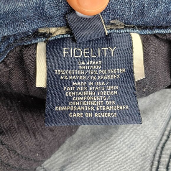 Fidelity Jeans Mens 33 Blue Denim Jimmy Kennedy Made in USA Stretch M9456 9390 - Picture 5 of 10